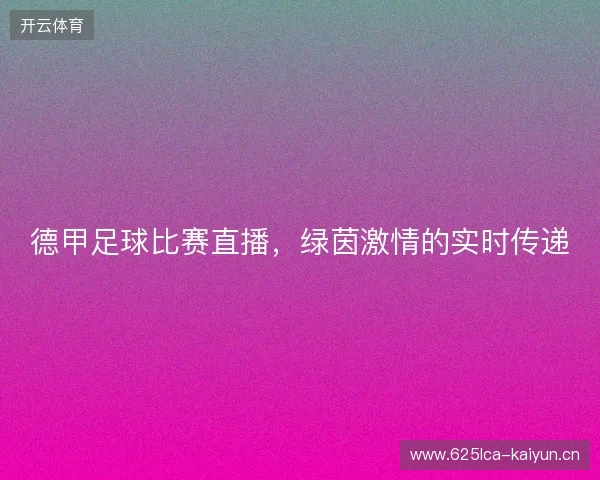 德甲足球比赛直播，绿茵激情的实时传递