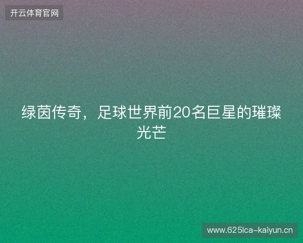 绿茵传奇，足球世界前20名巨星的璀璨光芒